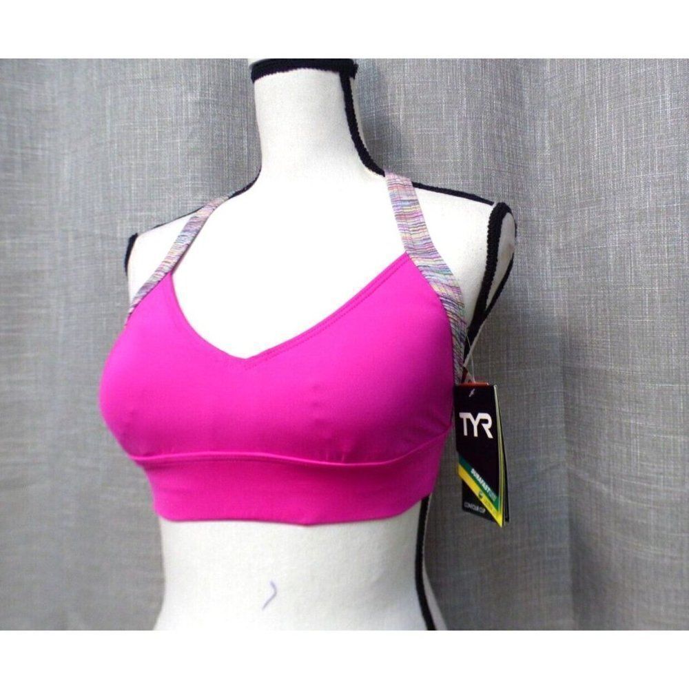 TYR Sport Women's Sonoma V-Neck Swim Bra, Size S Pink